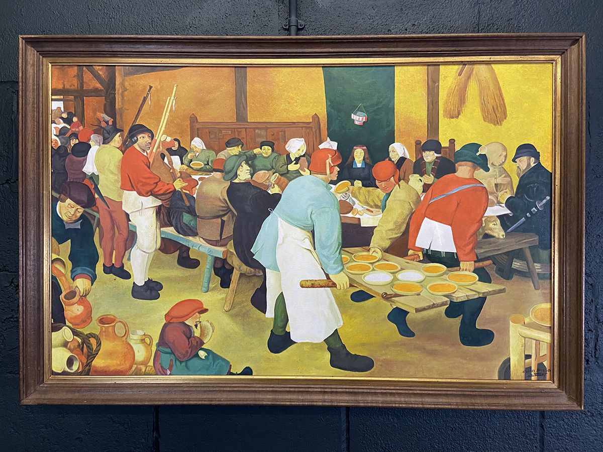 Large French Oil On Canvas Painting. Pieter Bruegel The Elder Reproduction. photo for sale