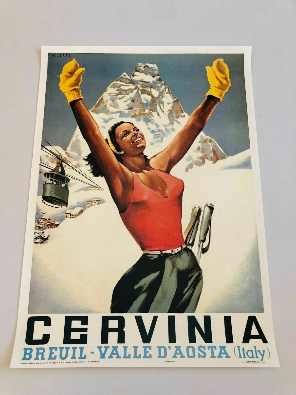320.0 Arnaldo Musati, C.A. 1970   Cervinia Breuil Valle D'aosta   Original Vintage Affiche Cm 70 X 50 photo