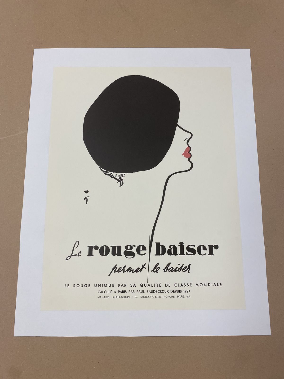 René Gruau, 1970s   Le Rouge Baiser Permet Le Baiser   Original Vintage Poster photo furniture
