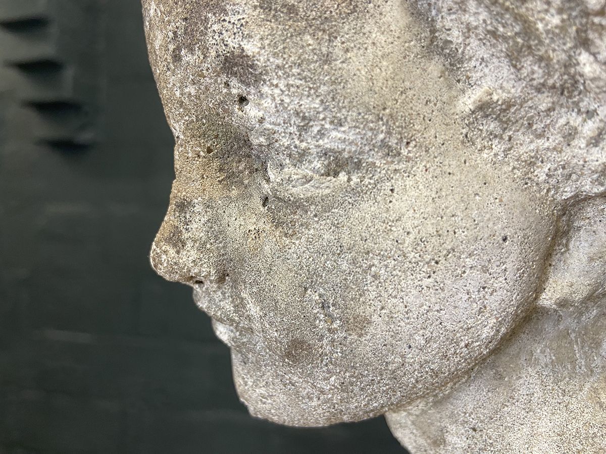 photo for sale French Cast Stone Bust Of A Girl