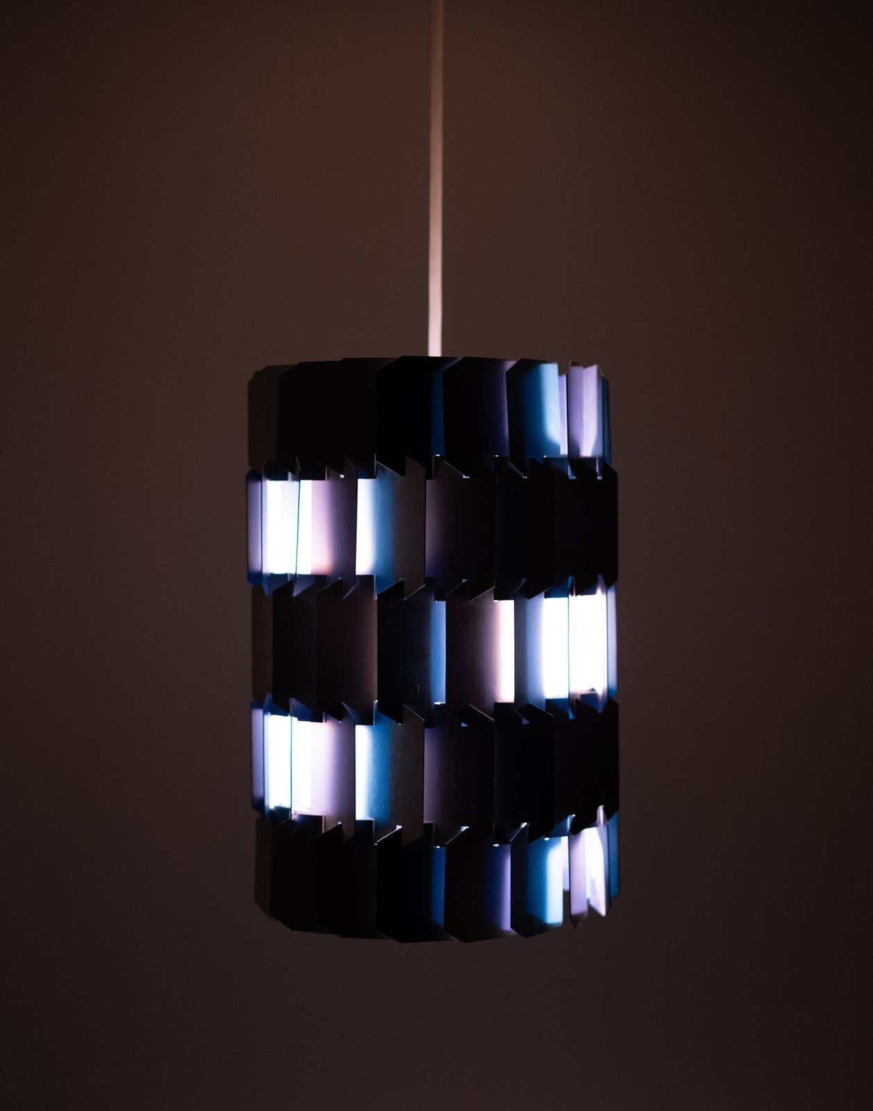 photo furniture Zilveren & Blauwe Facet Hanglamp Van Louis Weisdorf Voor Lyfa, Jaren 1960, Denemarken