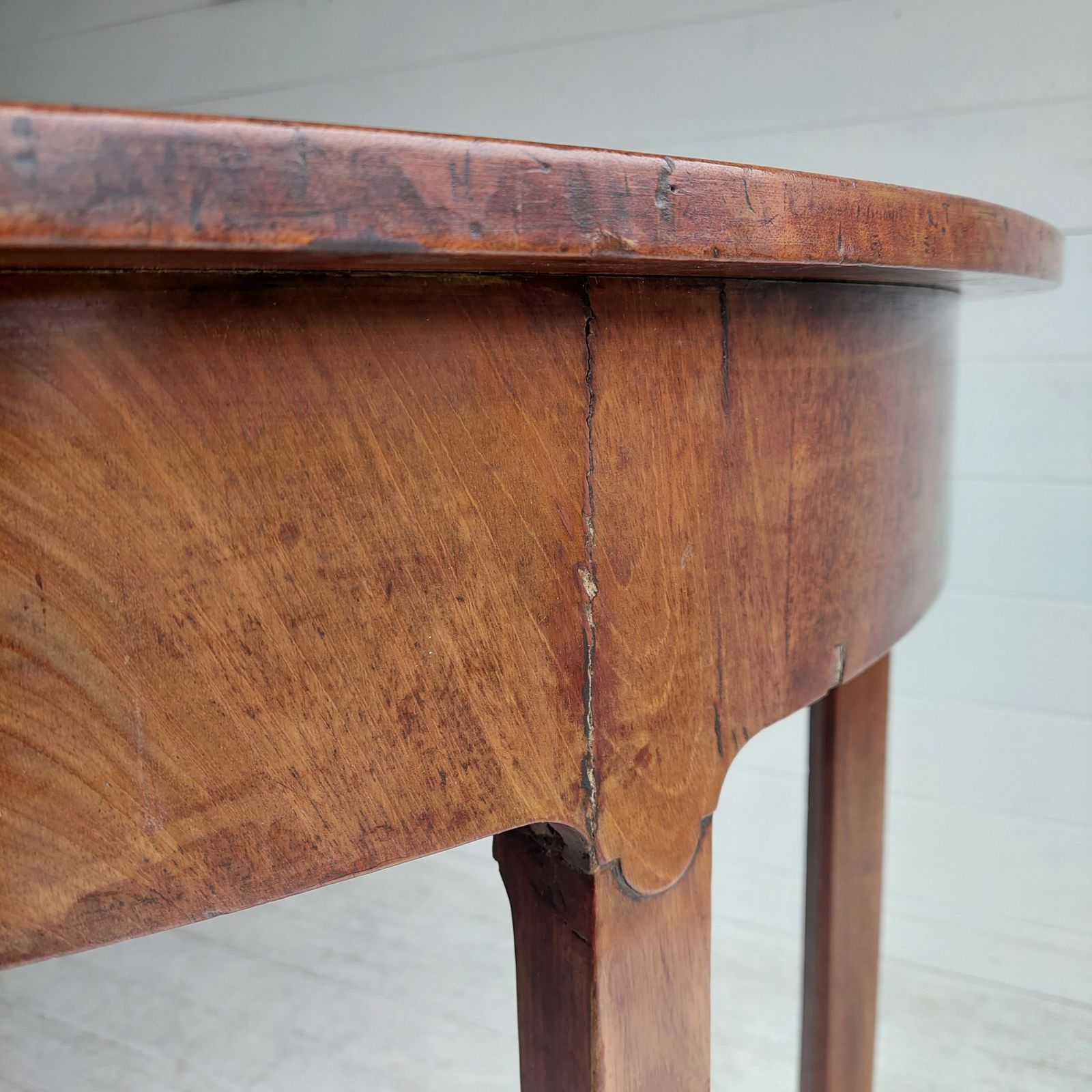Georgian Mahogany Demi Lune Console Table Antique Table Halfmoon Hall Table, 1800s photo vintage