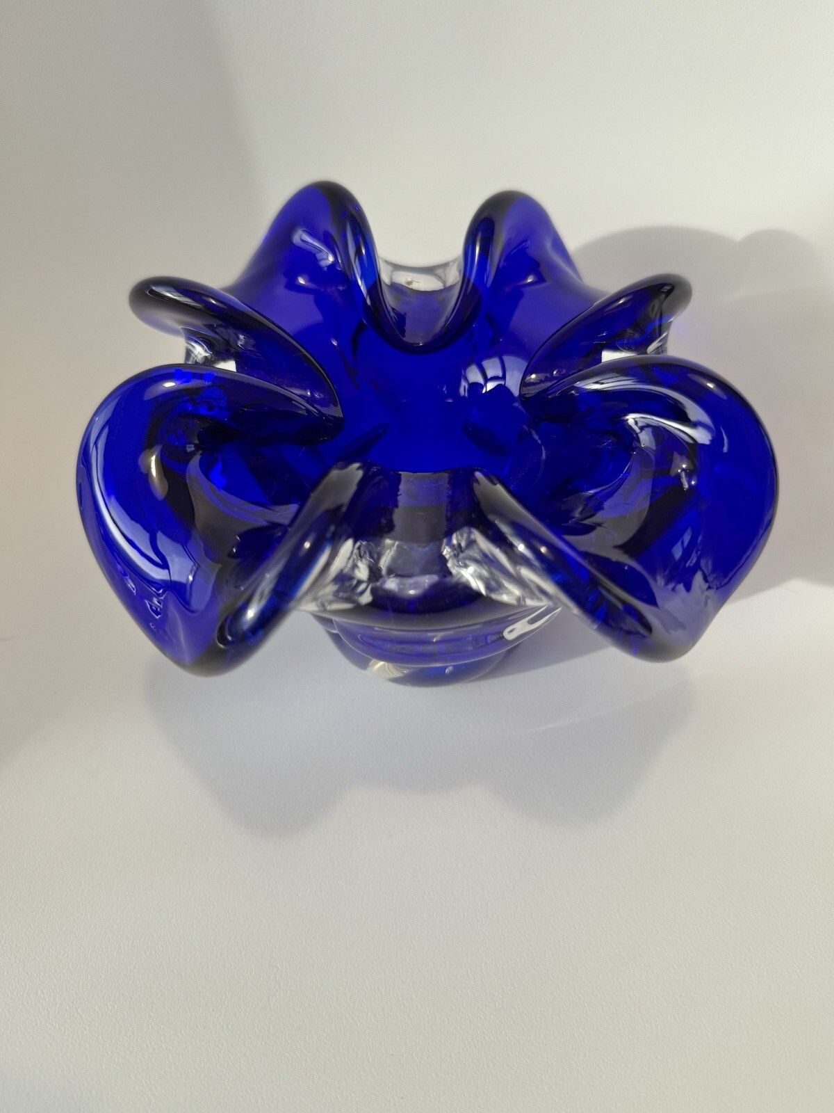 photo for sale Hand Blown Blue Glass Bowl/Ashtray By Josef Hospodka Chřibská Borske Sklo