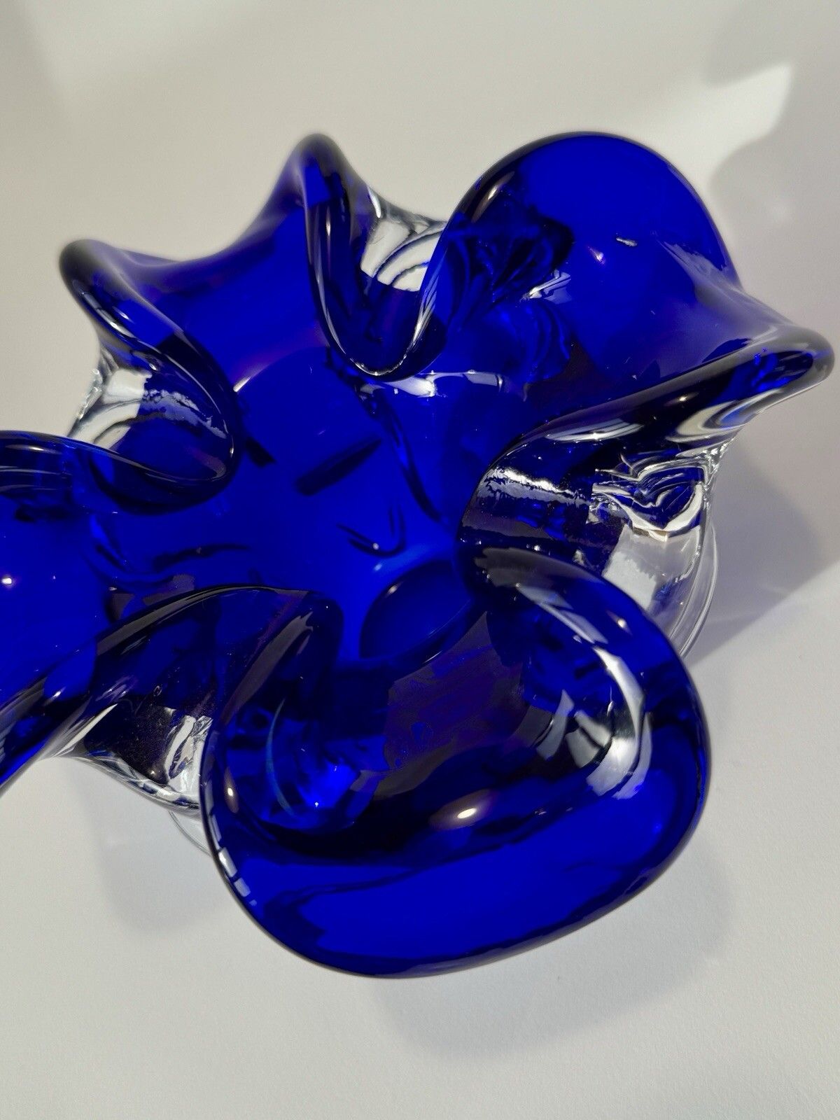 Home Decor Hand Blown Blue Glass Bowl/Ashtray By Josef Hospodka Chřibská Borske Sklo photo