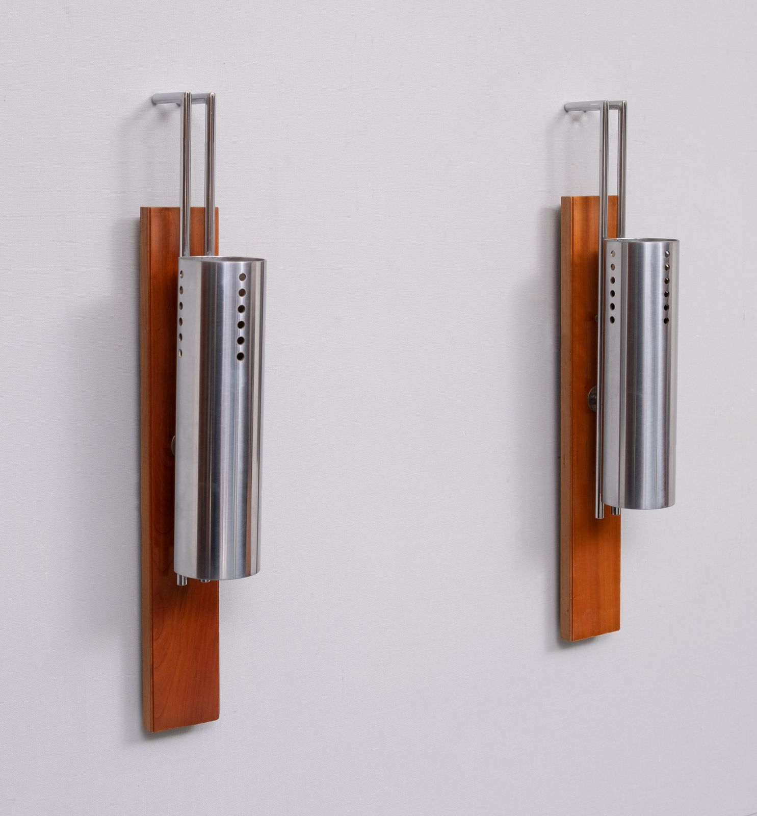 Vintage France Stainless Steel Tube Wall Lamps 1970s photo 958.0