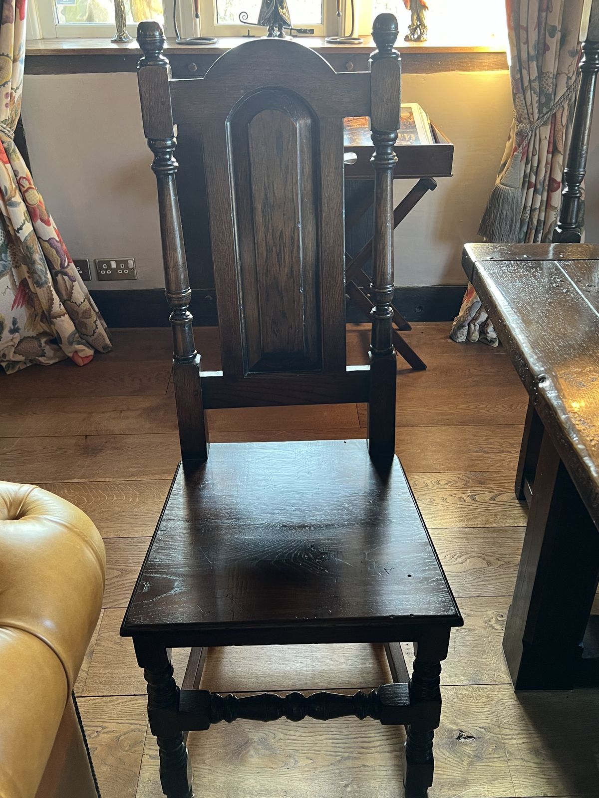 Reproduction English Oak Dining Table And Chairs photo Furniture