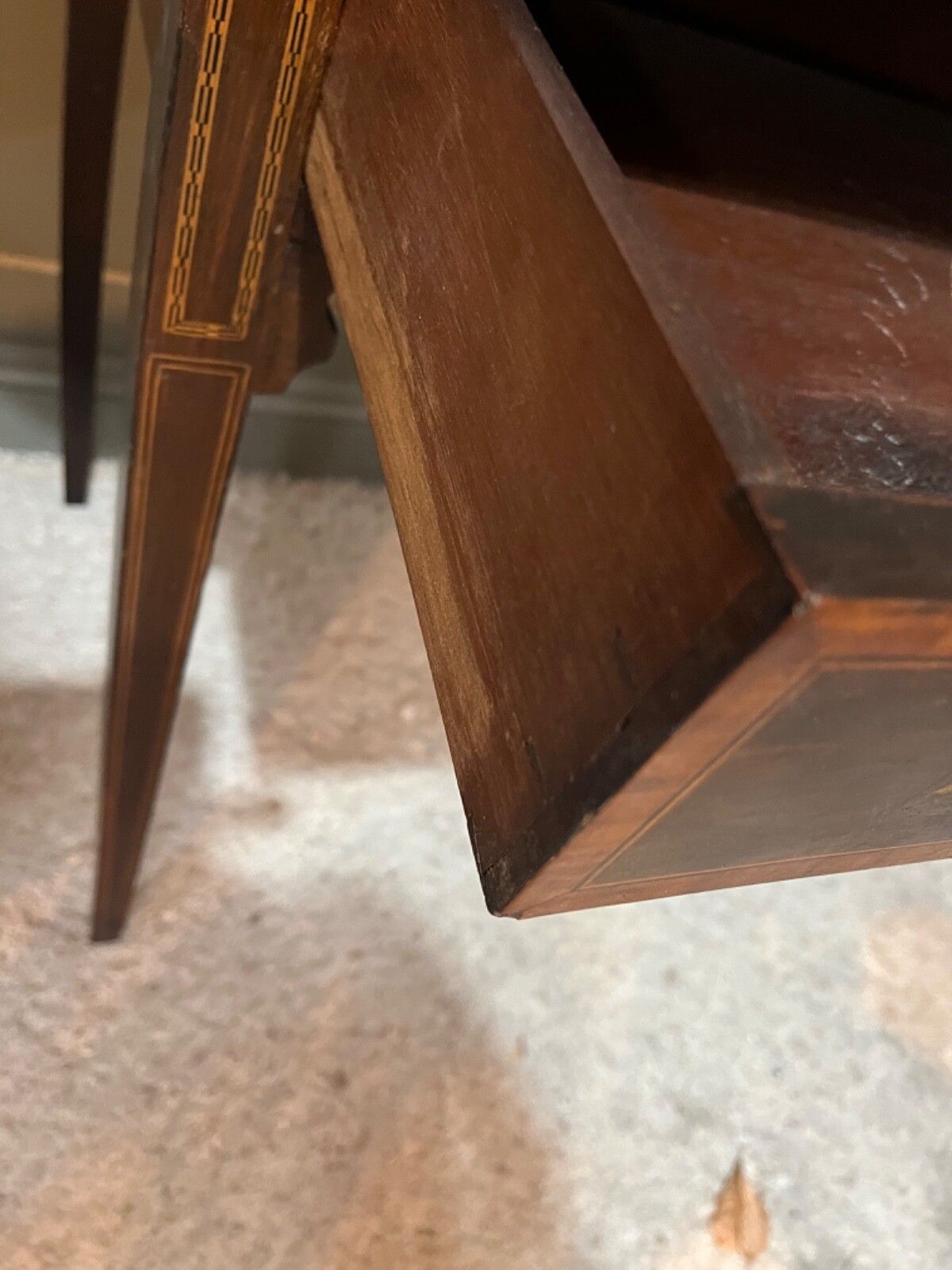 Antique Table Inlaid Circa Mid 1800’s Satin Wood & Mahogany photo 230.0