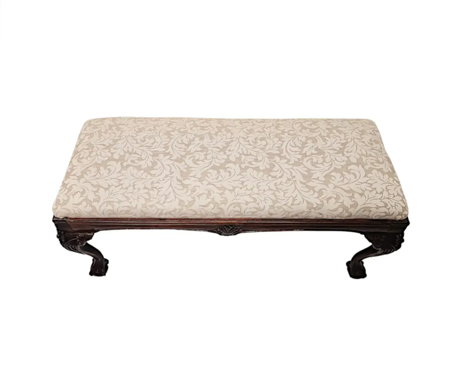 A Gorgeous 20th Century Long Stool With Ball And Claw Detail photo for sale
