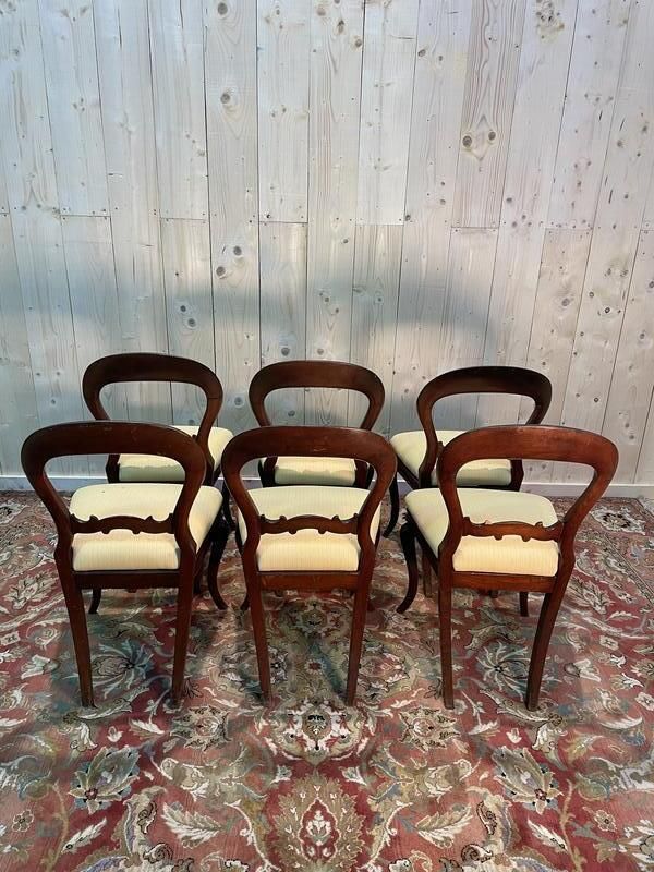 Suite De 6 Chaises Louis XV En Acajou photo buy