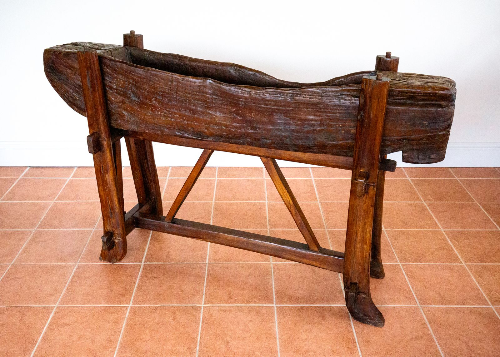 Large Trough Planter On Stand Rustic French Brutalist Xl European Antiqu.E Oak Tree Trun.K Teak Mid Century Serving Bar Consol.E Tabl.E photo buy