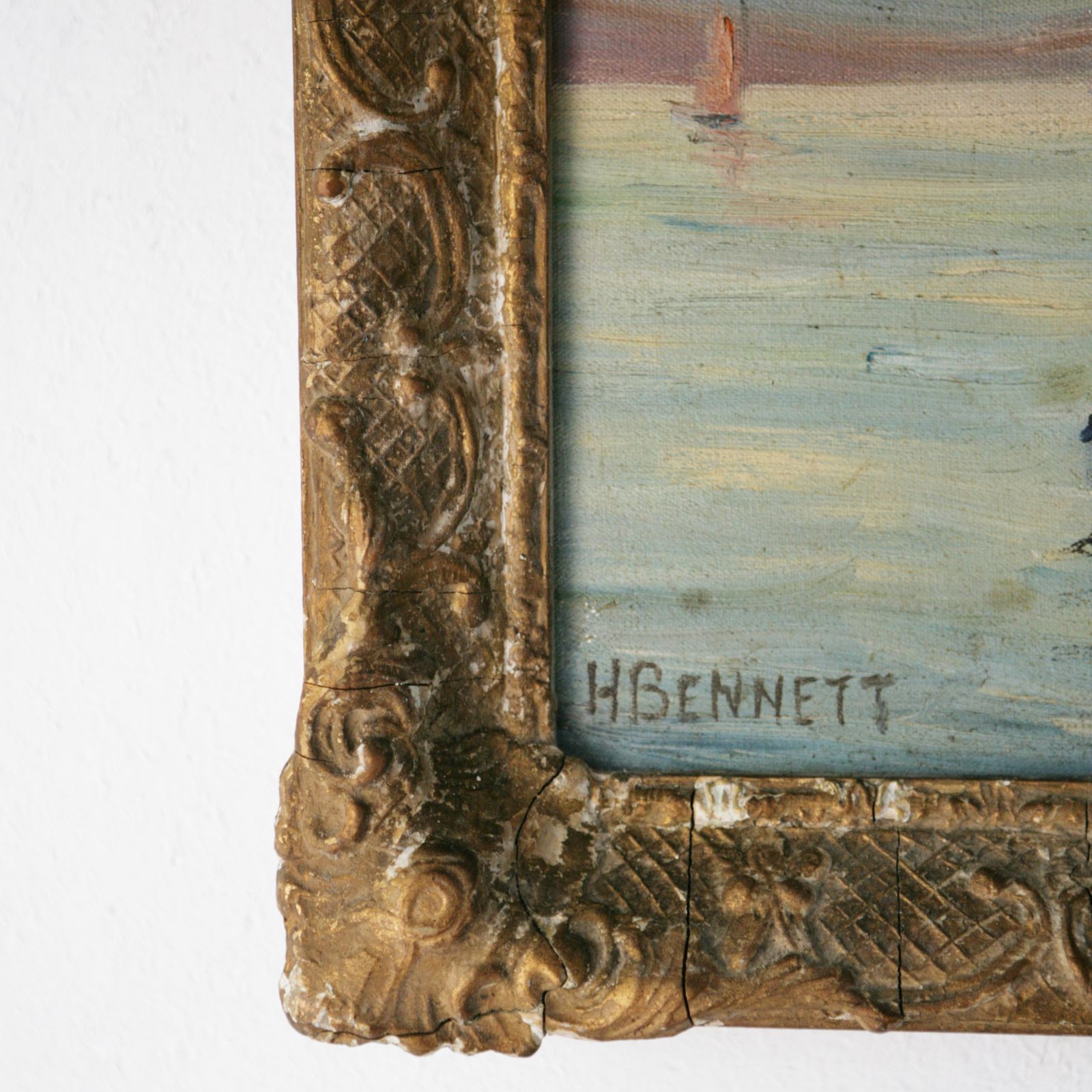 Oil On Canvas Of Fowey Harbour, Cornwall photo furniture