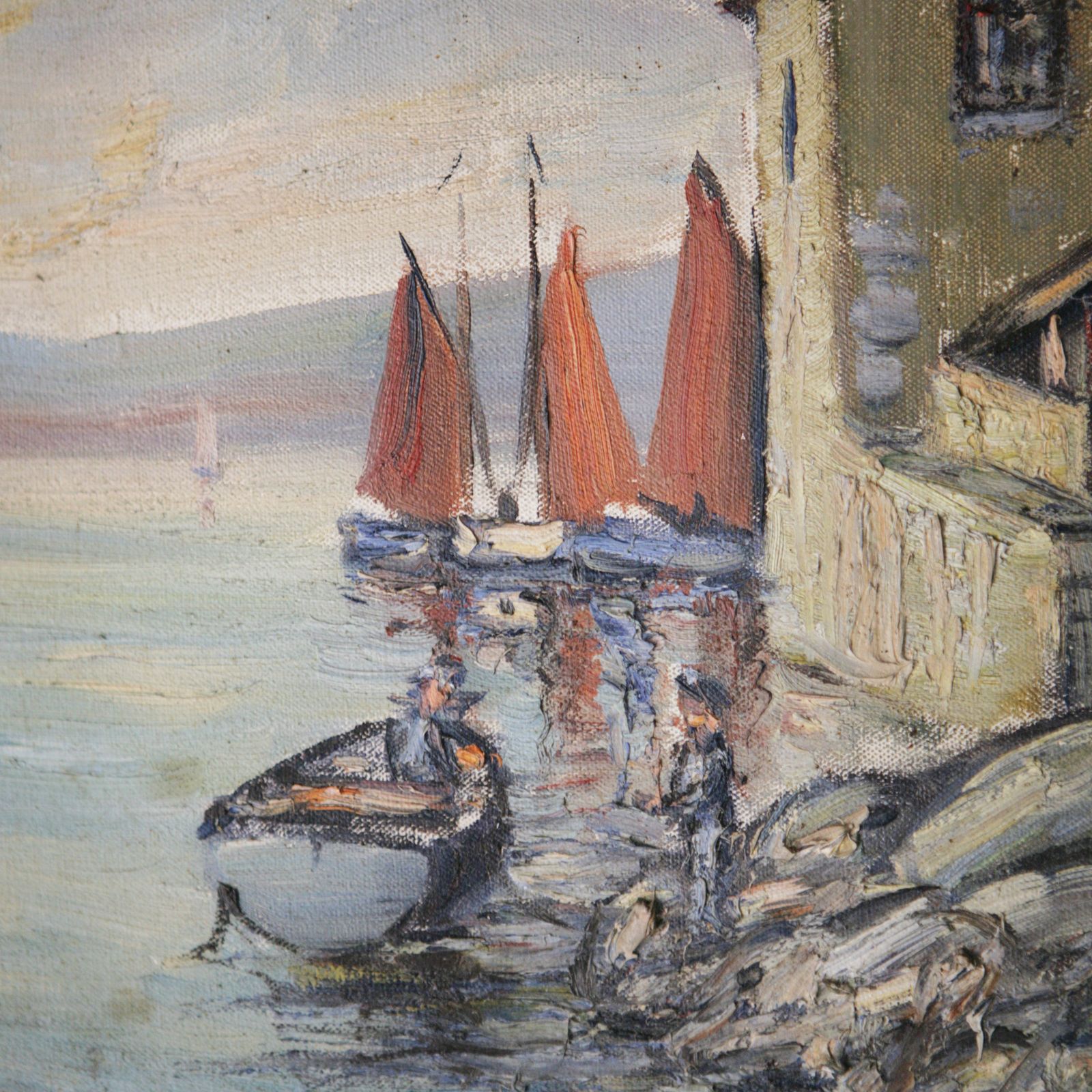 Oil On Canvas Of Fowey Harbour, Cornwall photo Art