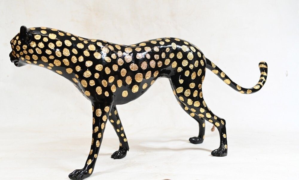 Bronze Black Panther Statue Art Deco Cat photo buy