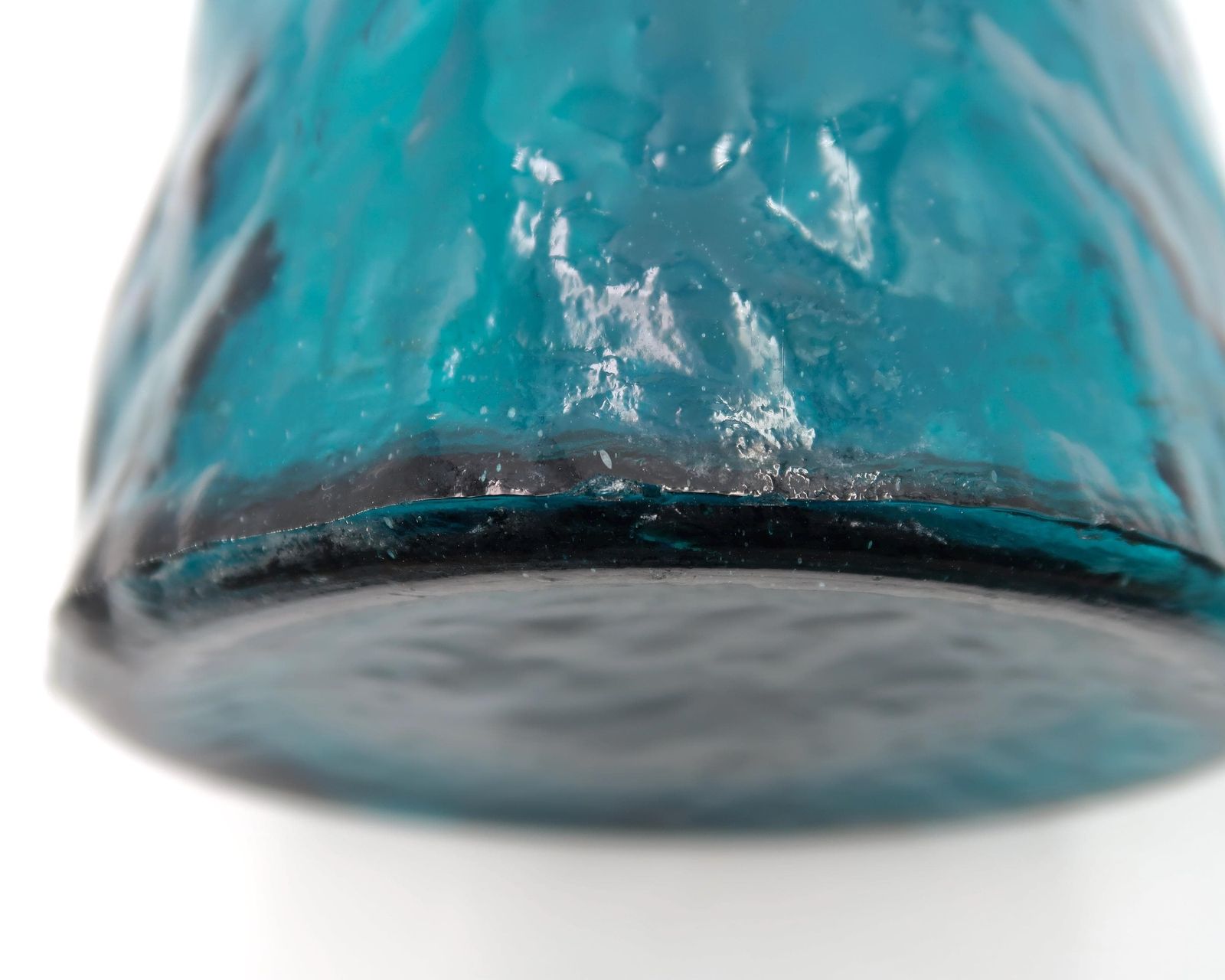 Rare Blue Glass Empoli Genie Bottle, Italian Decanter, 1960s / Boho Chic, Bohemian, Folk, Made In Italy photo buy
