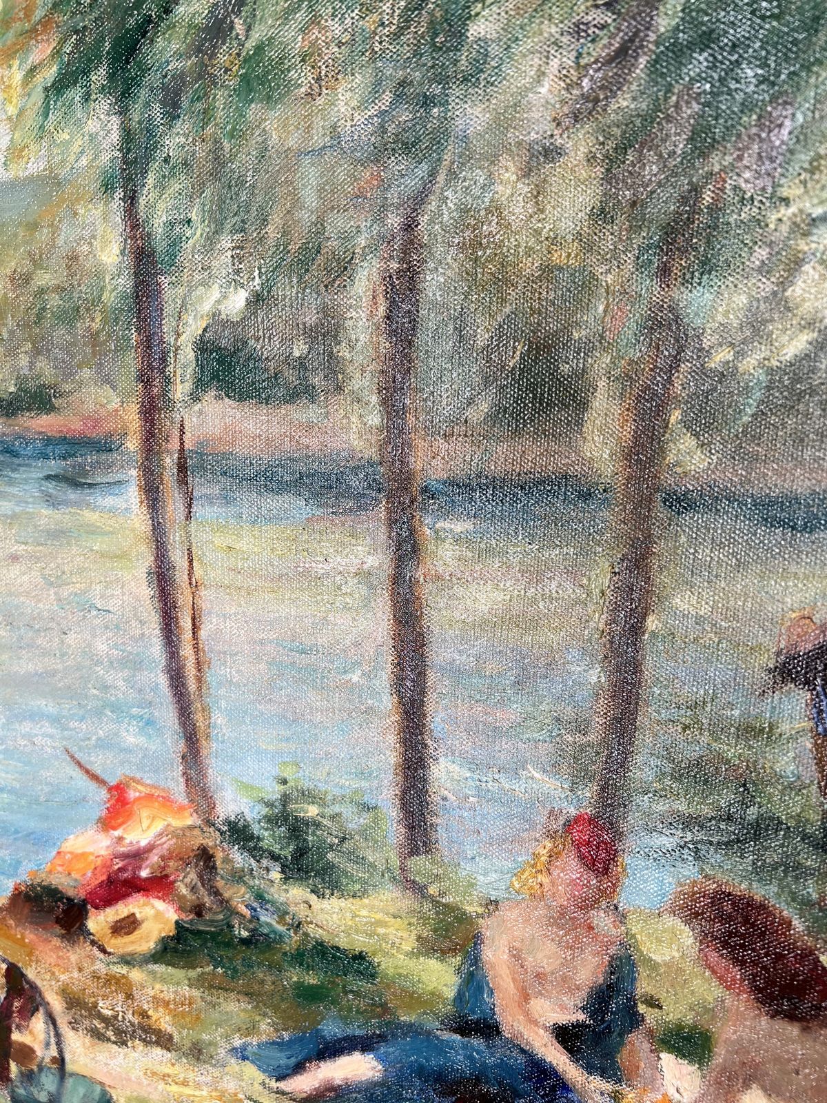 photo furniture Georges Binet   The Bathers, Oil On Canvas Landscape Painting