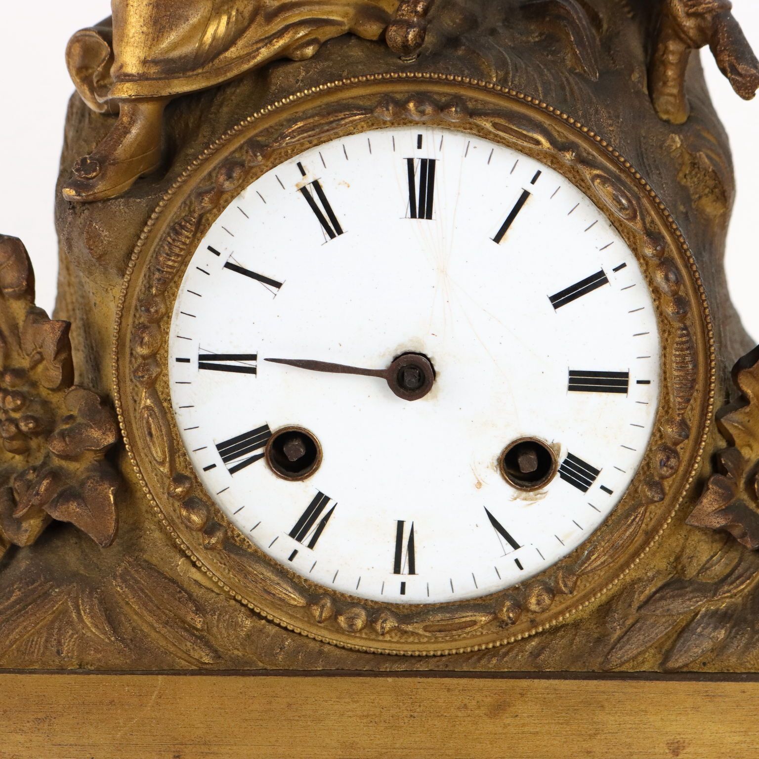 Antique Mantel Clock Gilded Bronze France Mid XIX Century photo 530.0