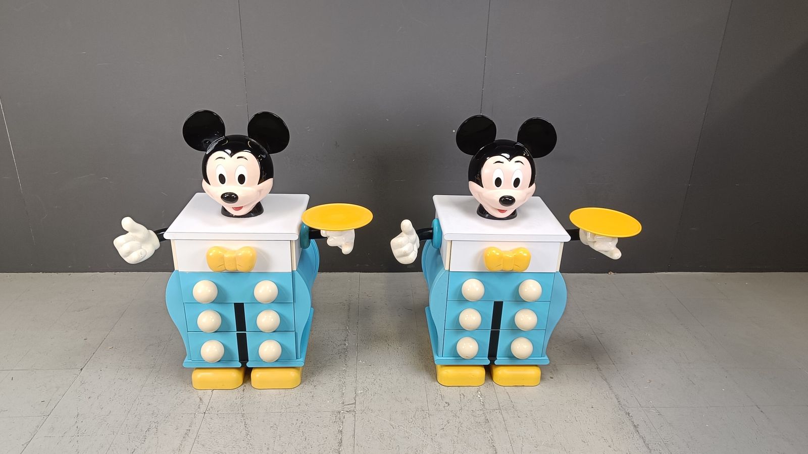 Pair Of Rare Mickey Mouse Chest Of Drawers From Starform, France, 1988 photo furniture