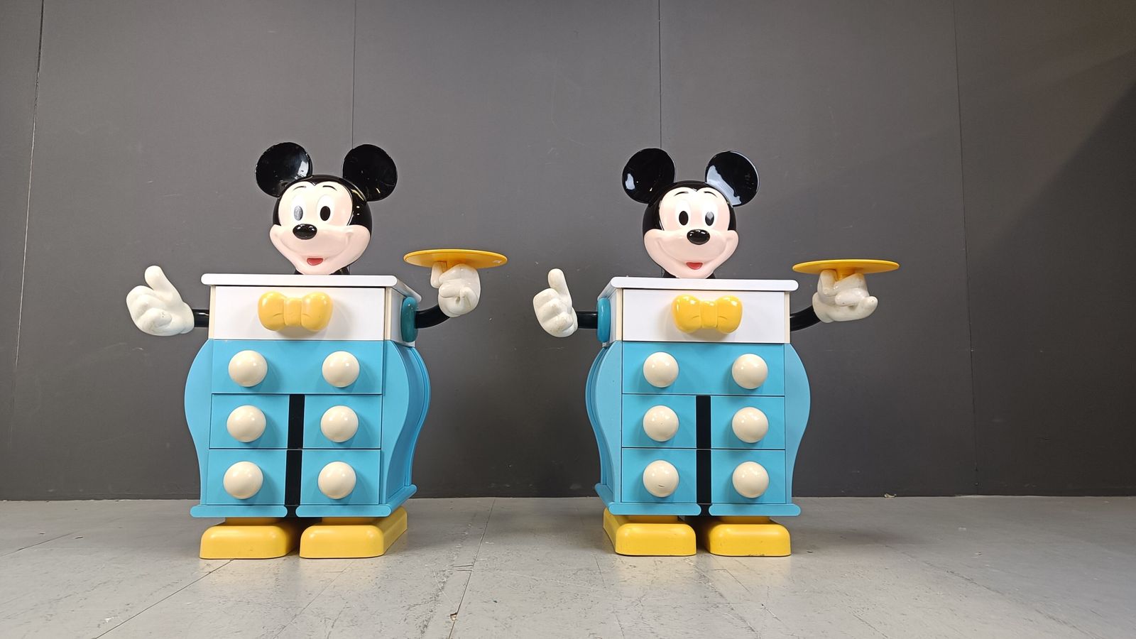 Pair Of Rare Mickey Mouse Chest Of Drawers From Starform, France, 1988 photo for sale