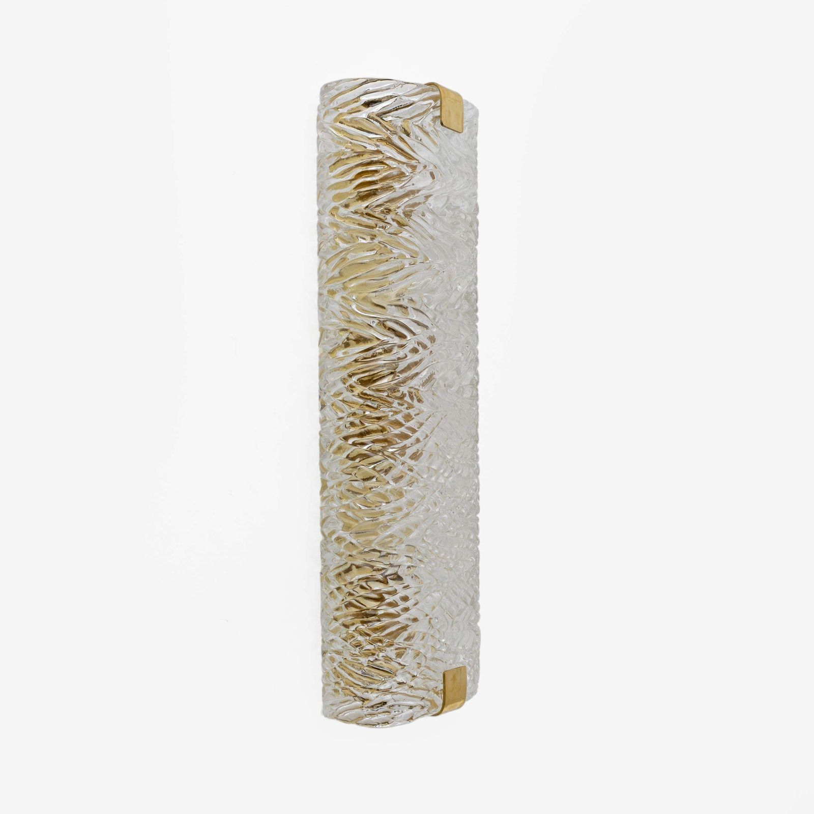 Pair Of Modern Italian Brass And Murano Glass Textured Wall Sconces photo vinterior