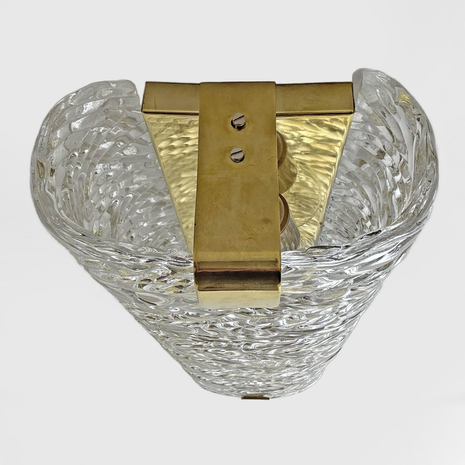 photo furniture Pair Of Modern Italian Brass And Murano Glass Textured Wall Sconces