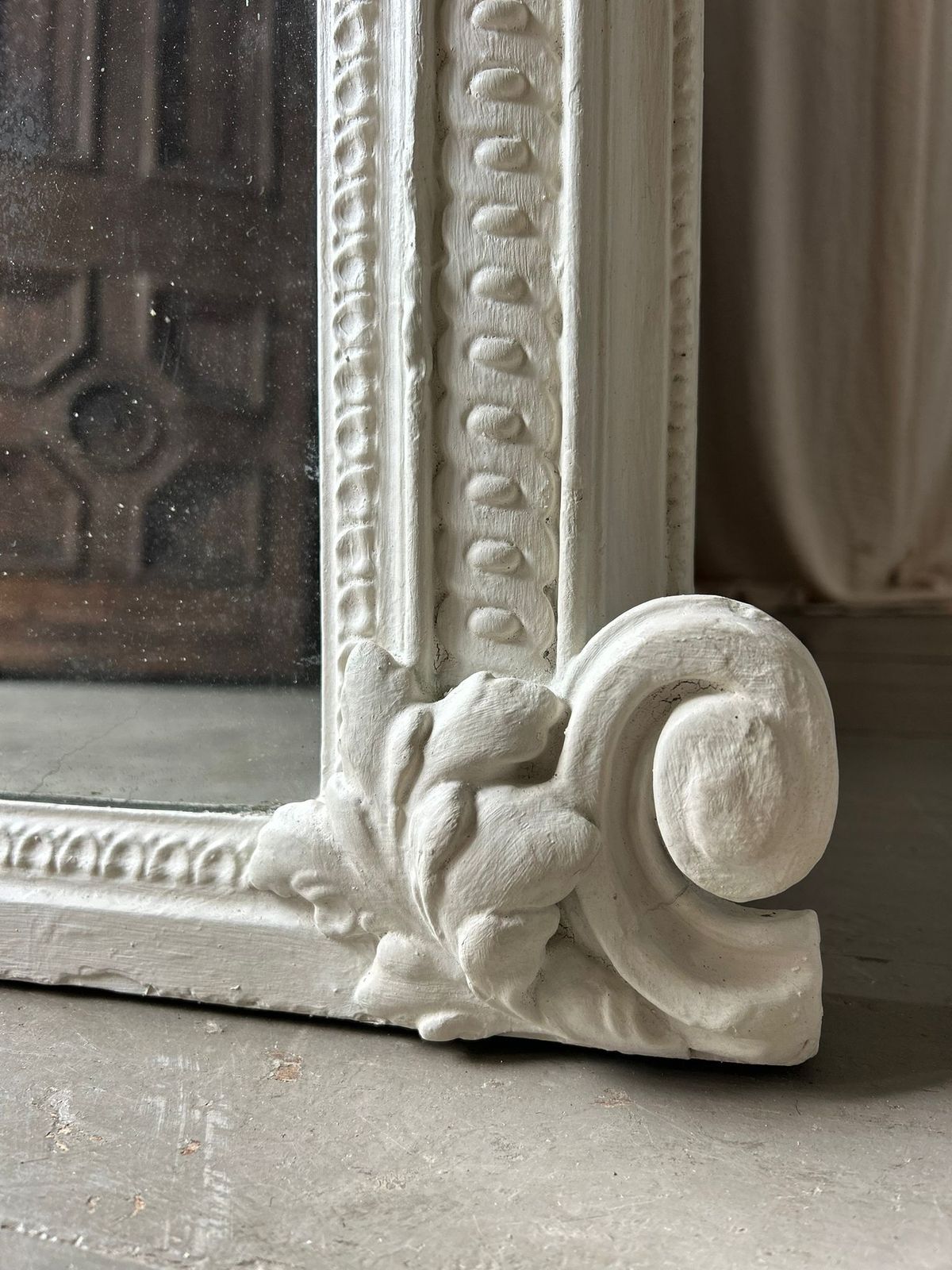 Large 19thc Painted Overmantel Mirror With Original Mercury Plate photo 1950.0