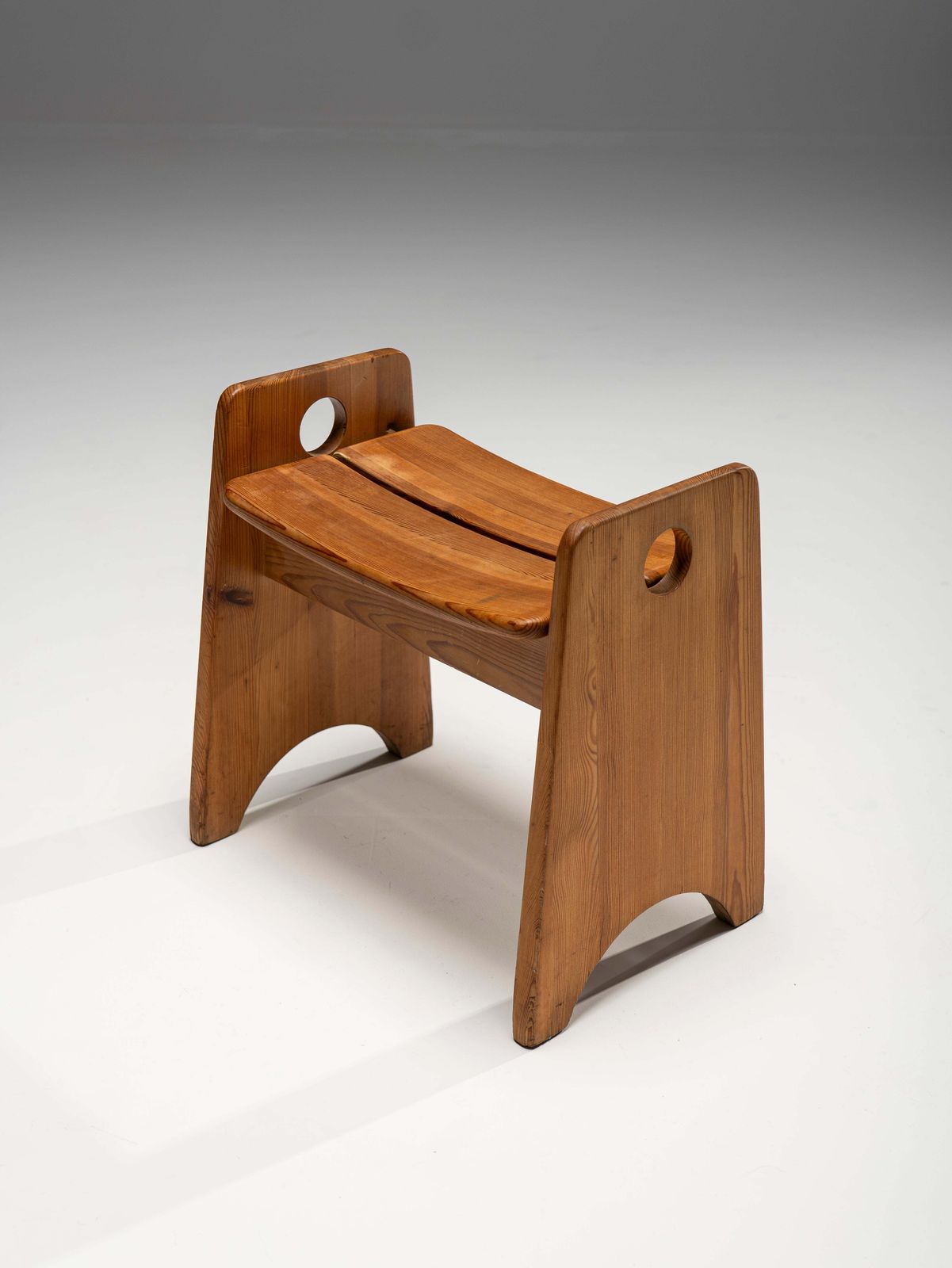 Wooden Stool By Gilbert Marklund For Furusnickarn Ab, Sweden 1960s photo for sale