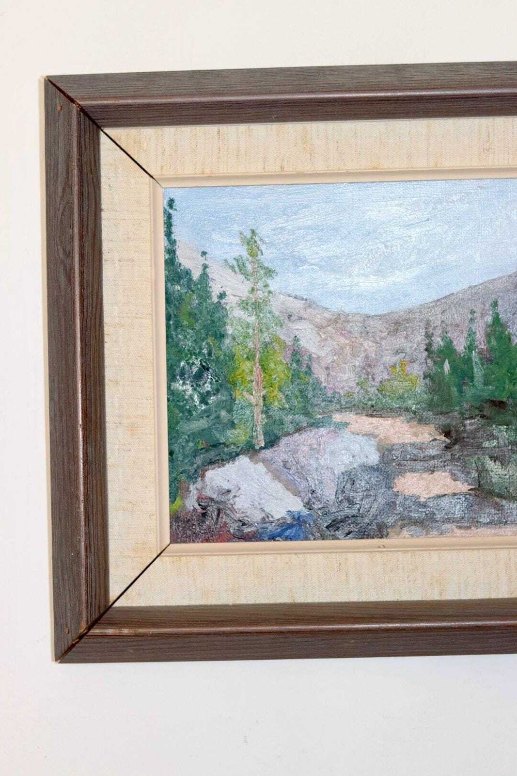Swedish Mid Century Oil On Canvas Painting" Mountain Stream" photo 225.0