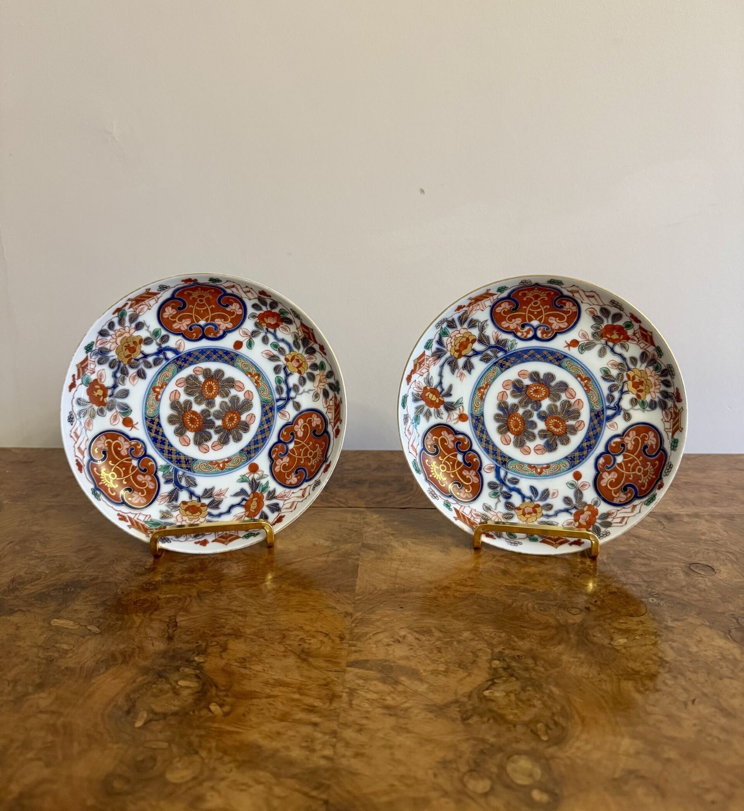 Fine Quality Pair Of Antique Japanese Imari Plates
