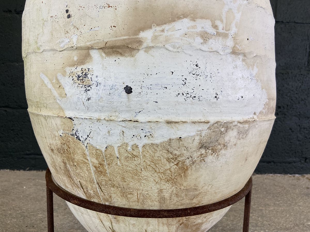 495.0 Large Turkish Terracotta Olive Pot On Stand photo