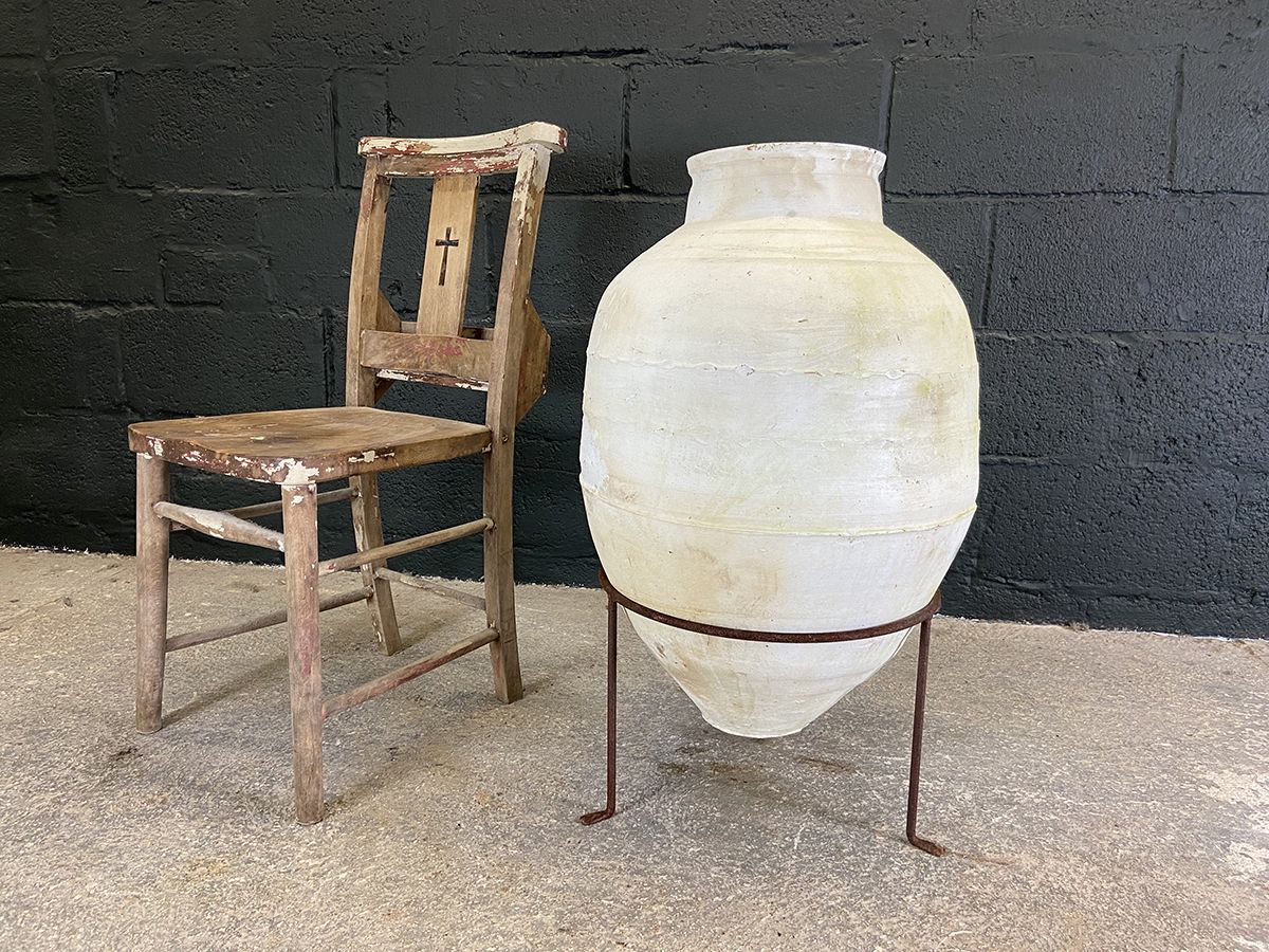 Large Turkish Terracotta Olive Pot On Stand photo furniture
