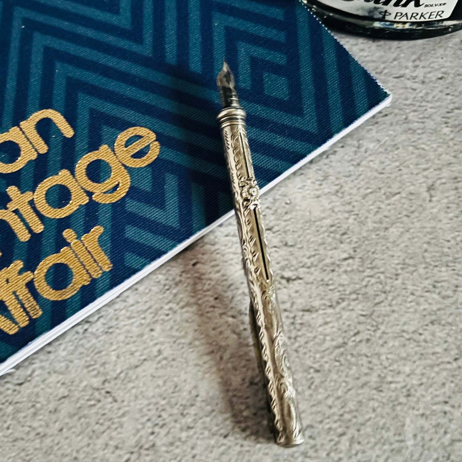 Antique Silver Retractable Pen Pencil And Knife photo for sale