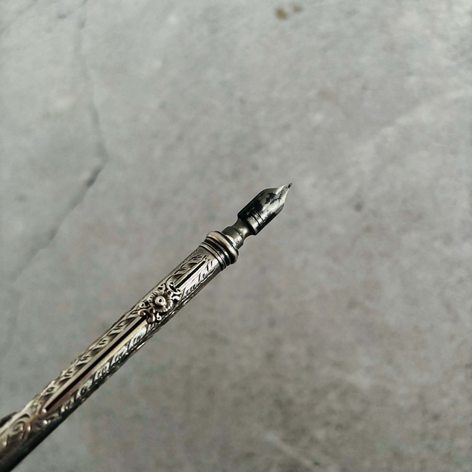 Antique Silver Retractable Pen Pencil And Knife photo buy