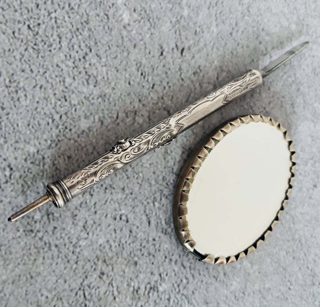 photo buy Antique Silver Retractable Pen Pencil And Knife