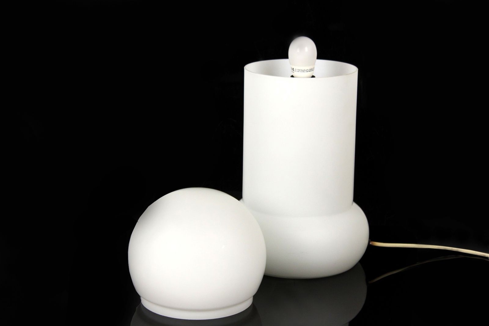 Mid Century Glass Table Lamp From Osvětlovací Sklo Valašské Meziříčí, 1970s photo buy