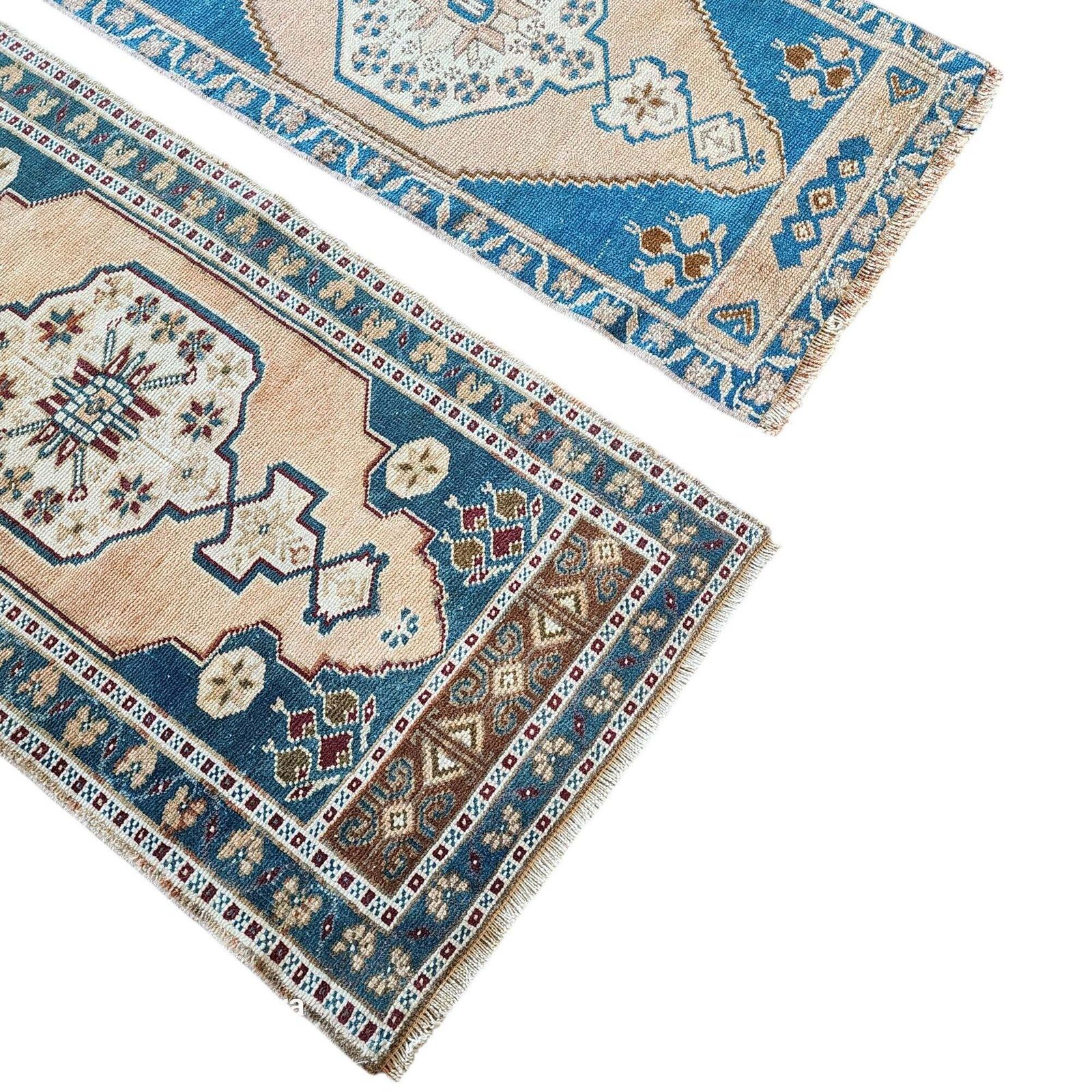 Small Traditional Oriental Style Turkish Rug Set Of 2 photo vinterior