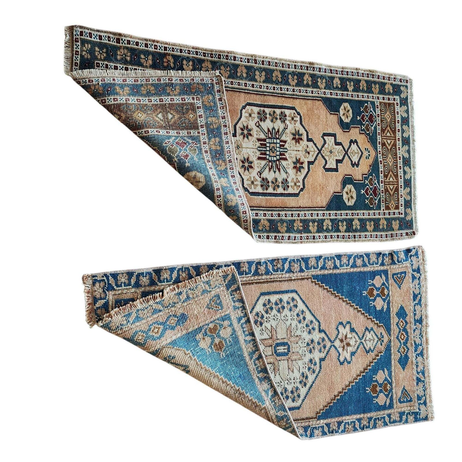 Small Traditional Oriental Style Turkish Rug Set Of 2 photo buy