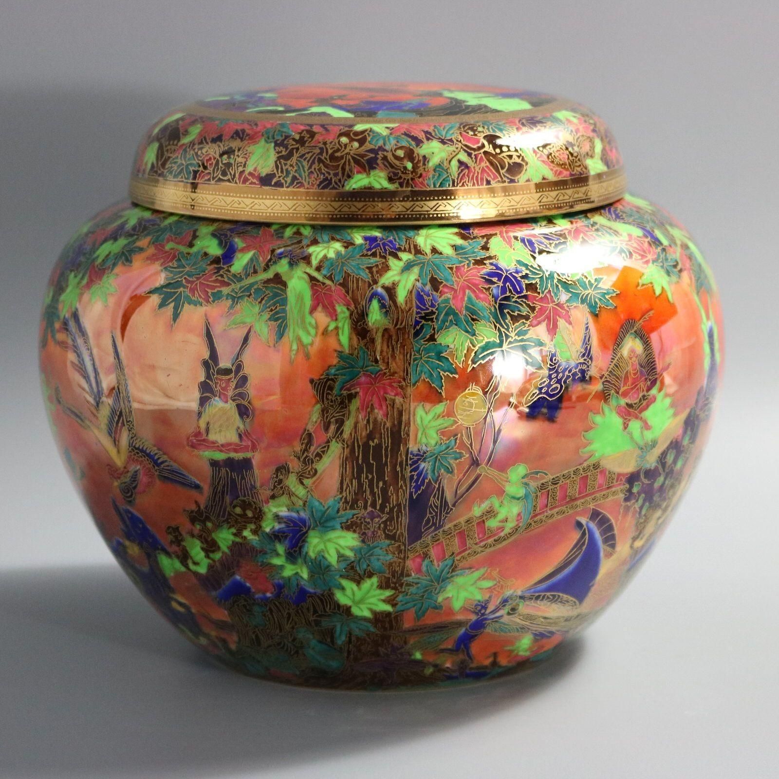 Wedgwood Flame Fairyland Lustre 'Fairy Slide' Covered Vase photo furniture