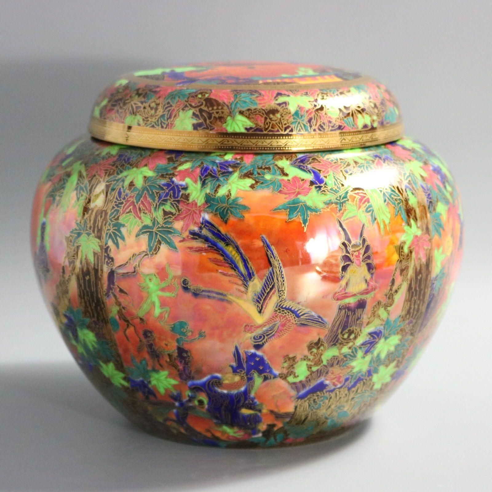 Wedgwood Flame Fairyland Lustre 'Fairy Slide' Covered Vase photo 20587.0