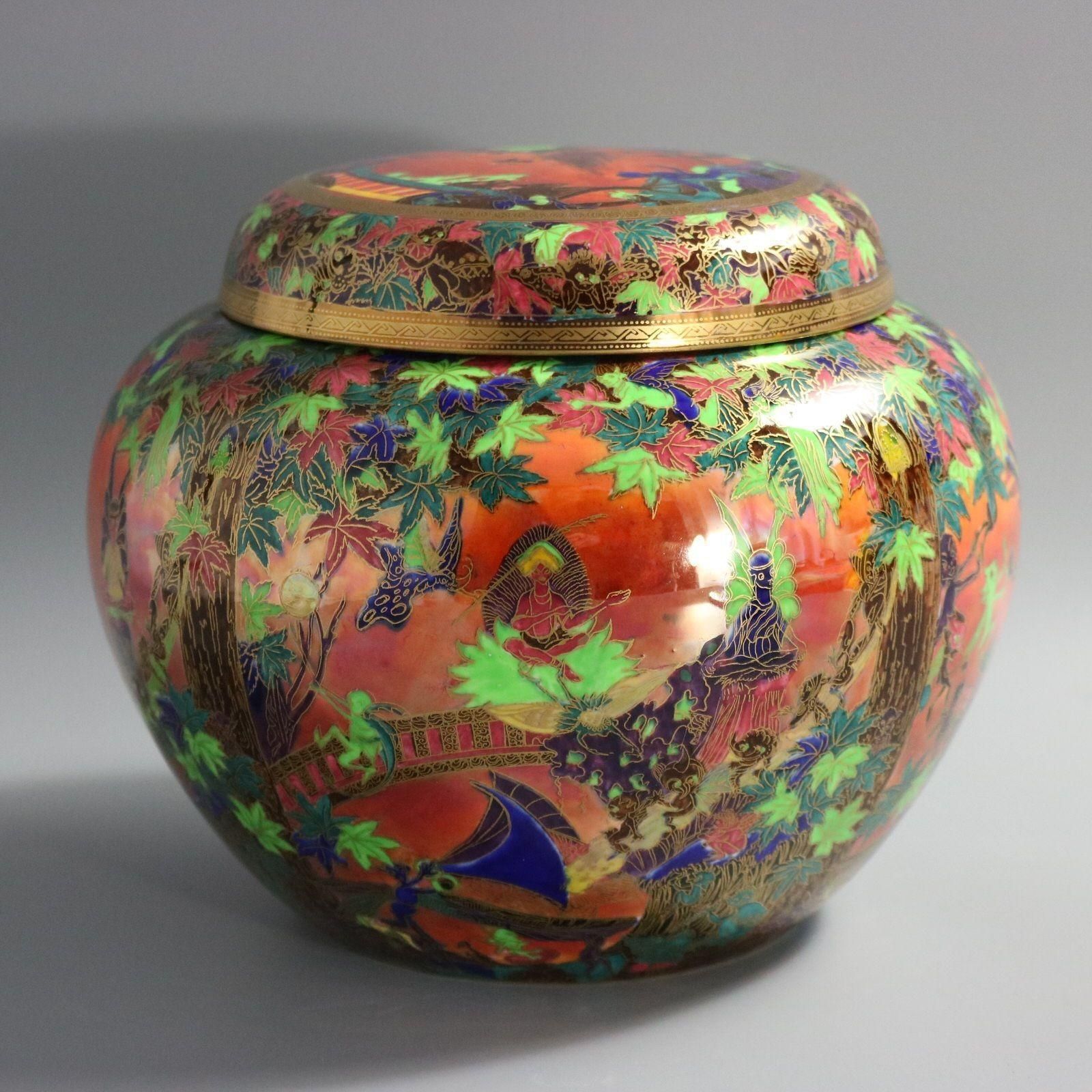 Wedgwood Flame Fairyland Lustre 'Fairy Slide' Covered Vase photo buy