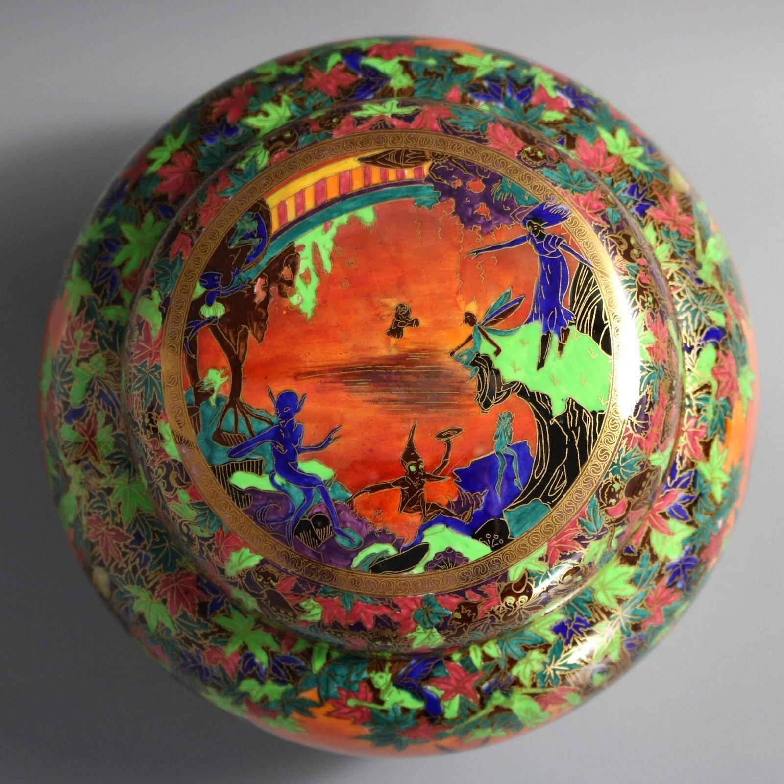 photo furniture Wedgwood Flame Fairyland Lustre 'Fairy Slide' Covered Vase
