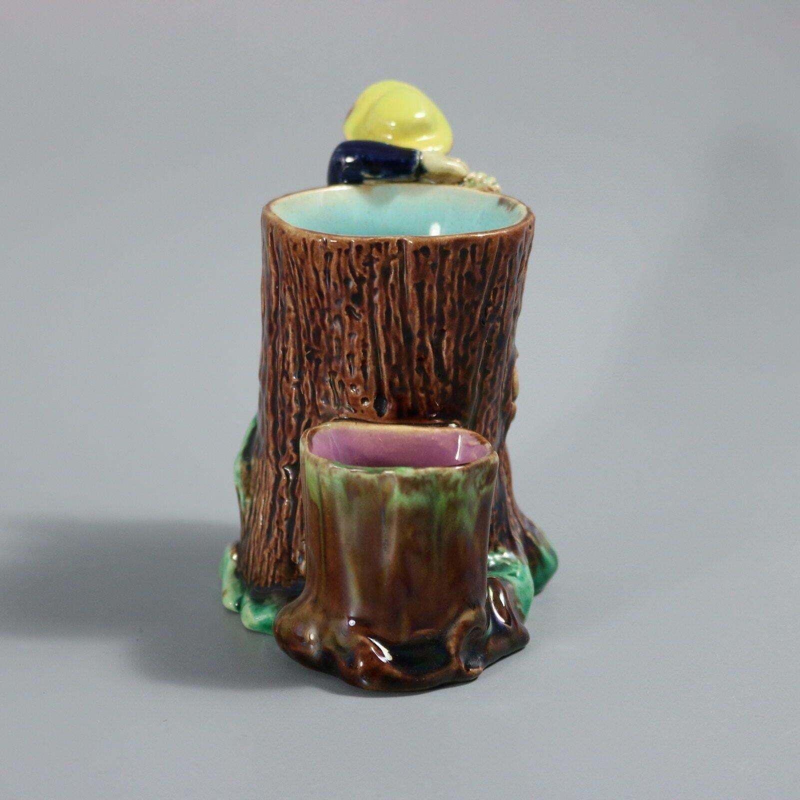 Holdcroft Majolica Boy Climbing Tree Posy Vase photo 636.0