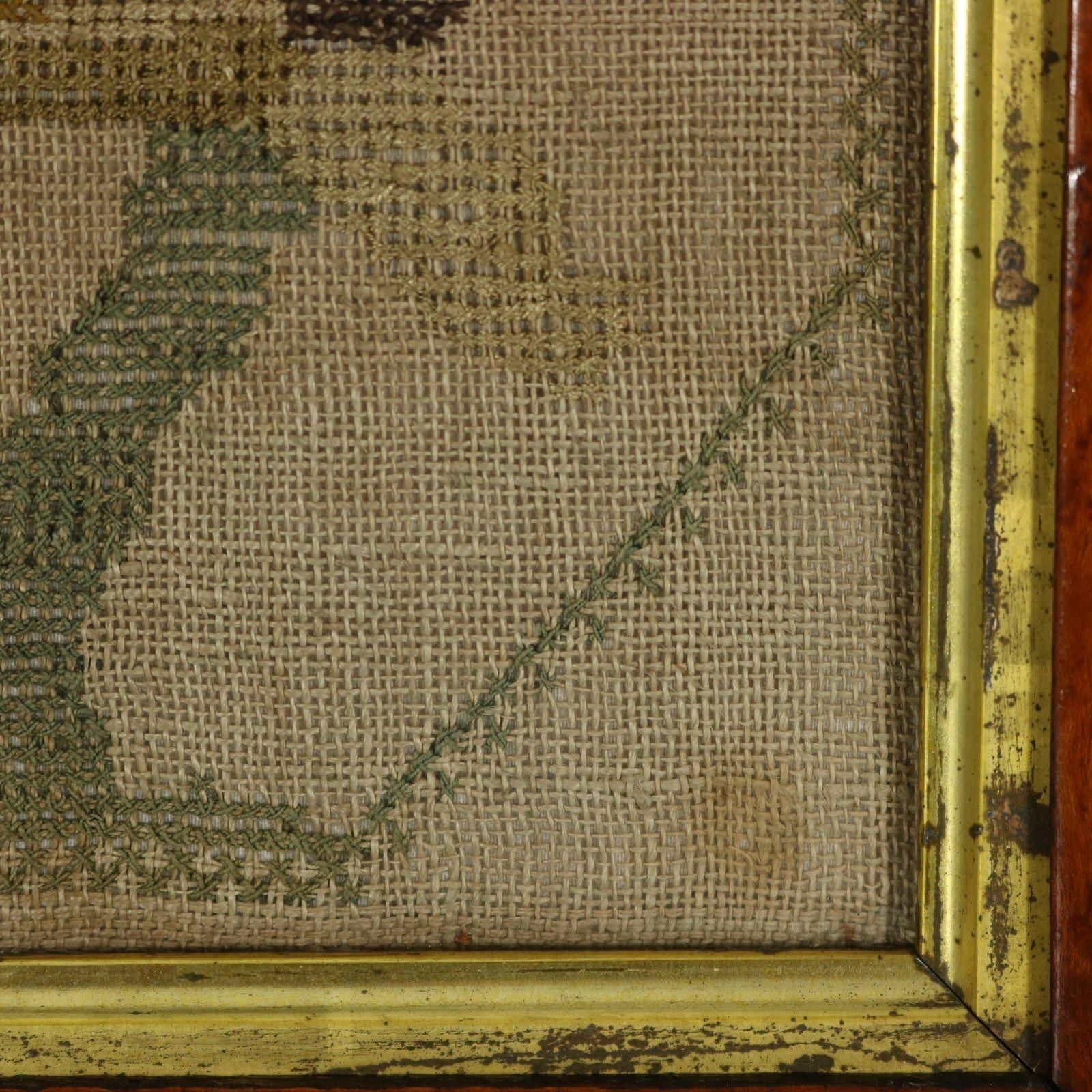 Antique Embroidered Picture Of A Pair Of Birds. photo buy