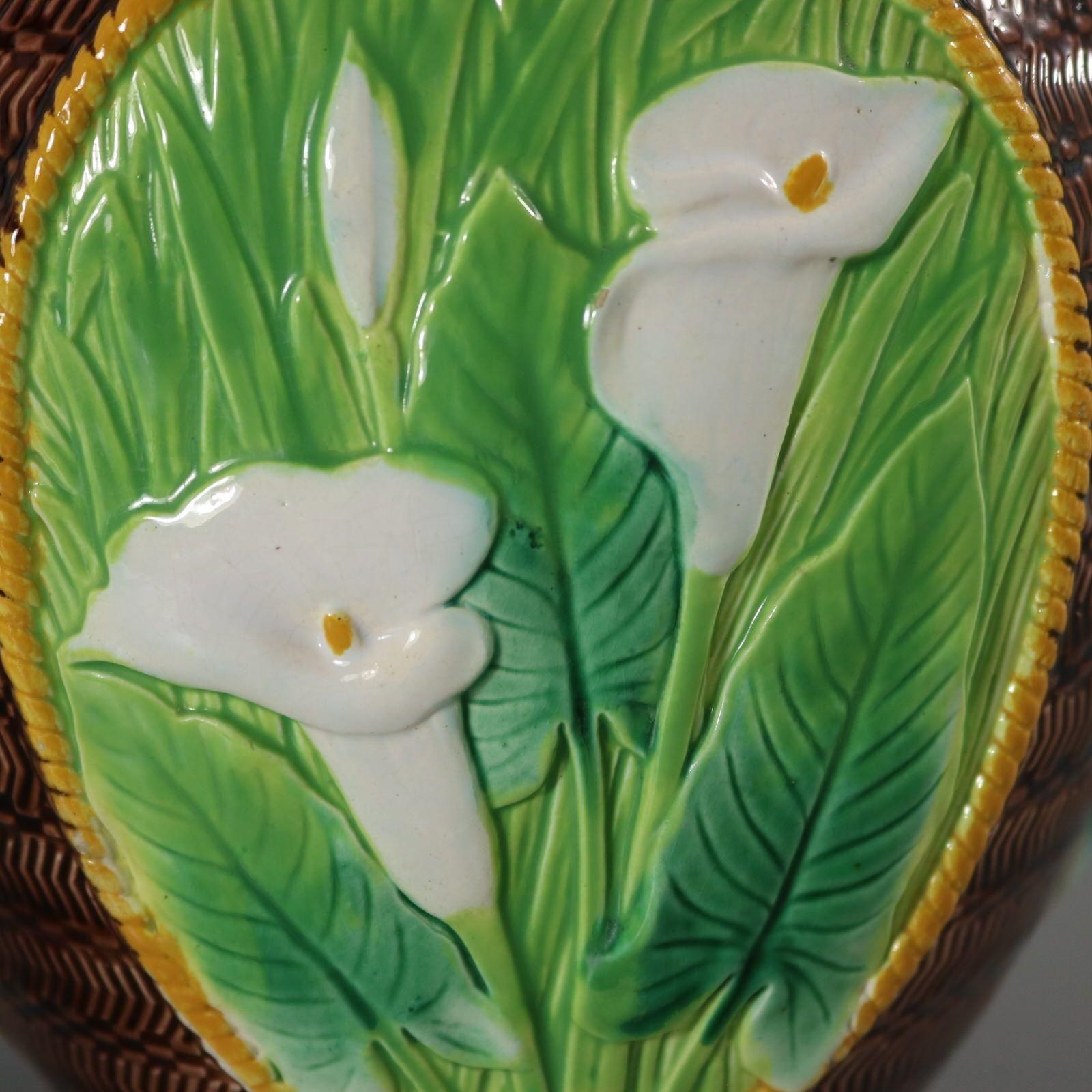 1206.0 George Jones Majolica Calla Lily Pitcher photo