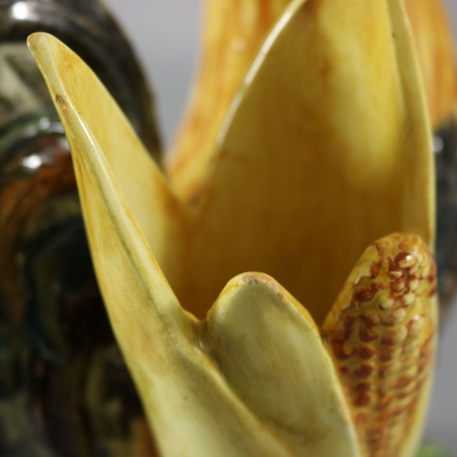 photo buy Delphin Massier Majolica Cockerel/Rooster Vase