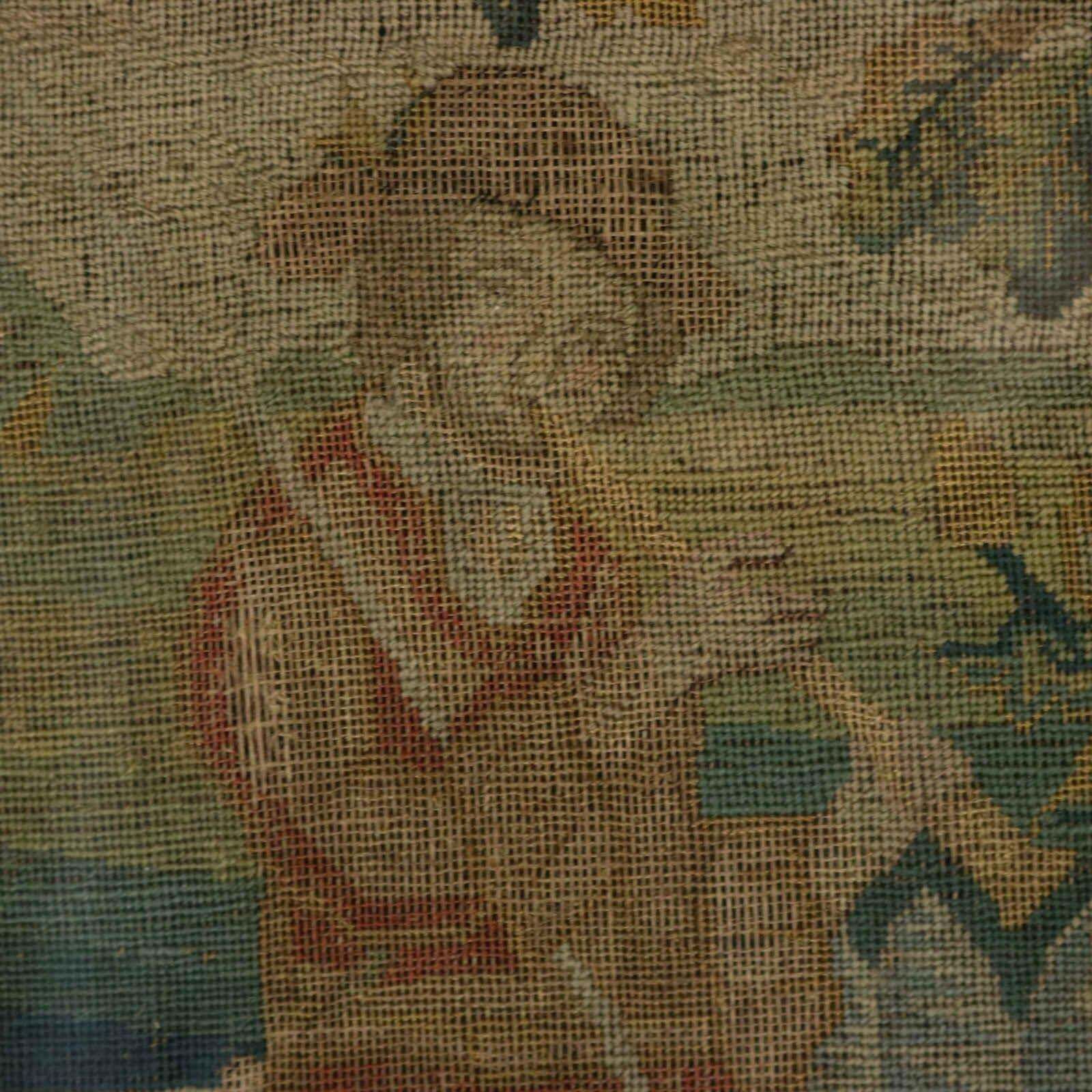 18th Century, 1732 Petit Point Embroidery Picture Of Lady & Gent photo vinterior