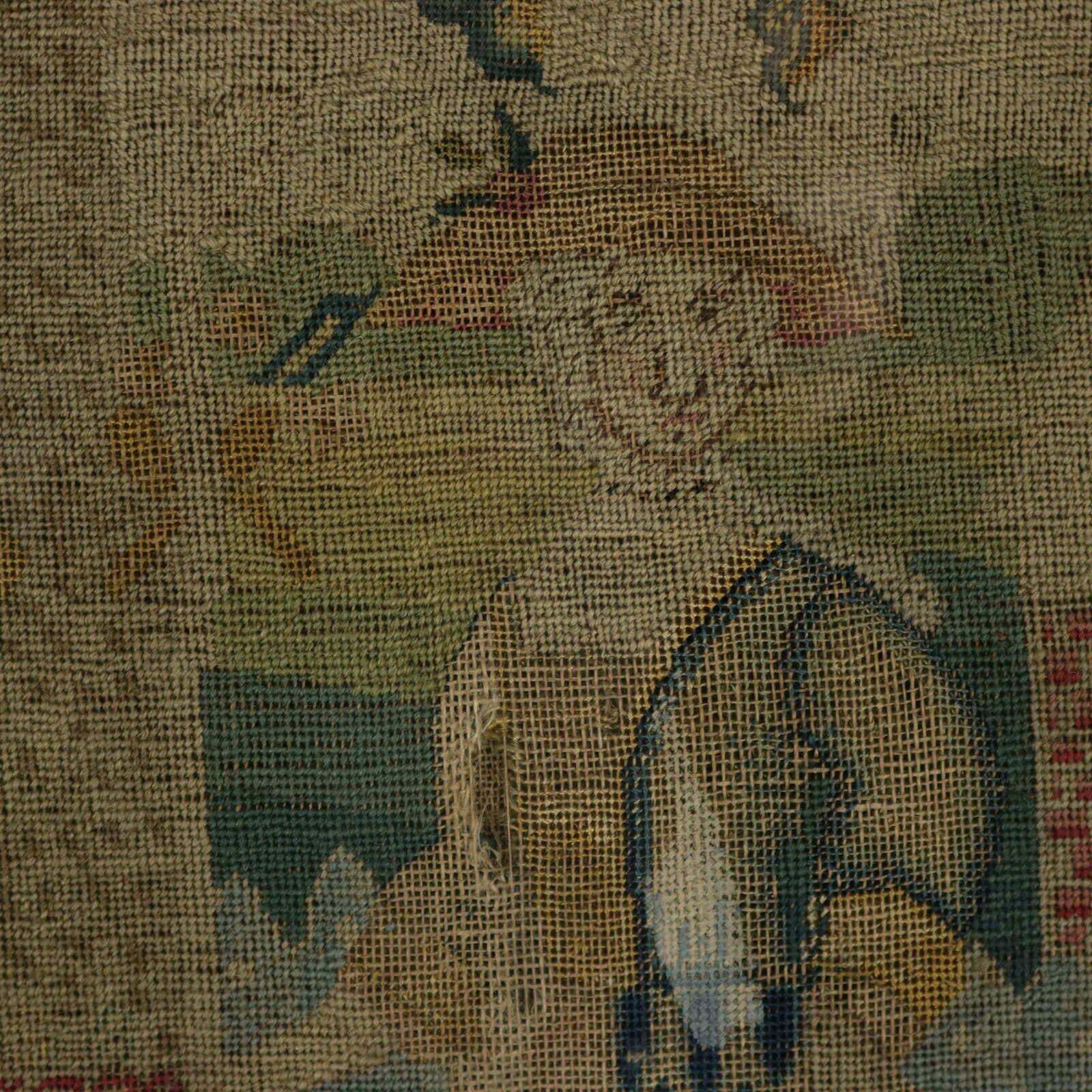 18th Century, 1732 Petit Point Embroidery Picture Of Lady & Gent photo buy