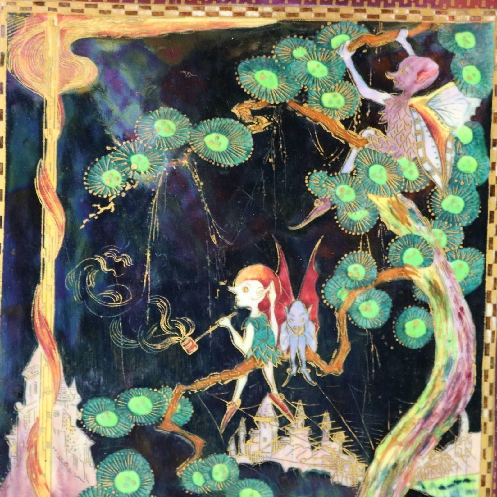 Wedgwood Fairyland Lustre 'Elves In A Pine Tree' Plaque photo for sale