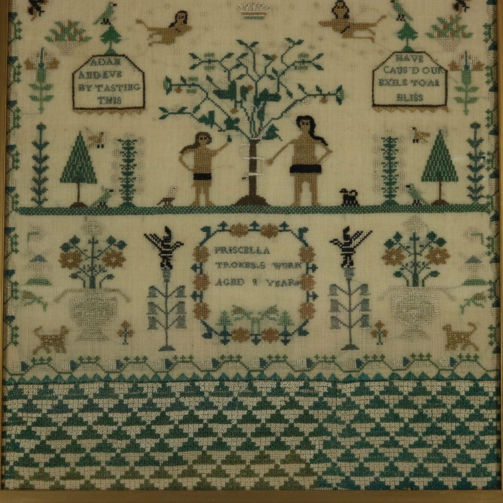 Pair Of Sister Samplers, 1810, Priscella And H Trokes photo Art