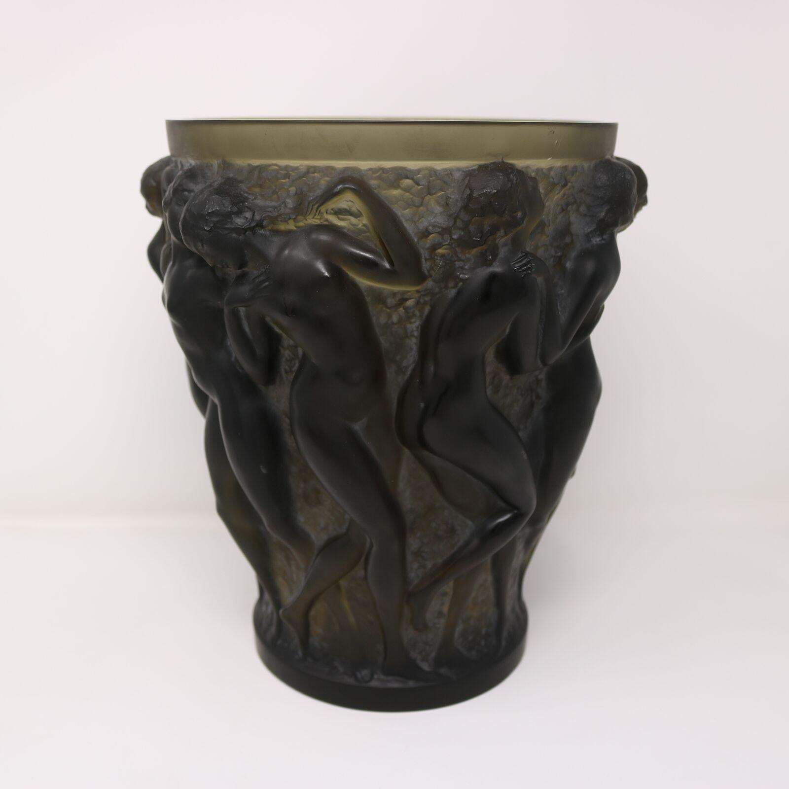 Rene Lalique Topaz Glass Bacchantes Vase photo Home Decor