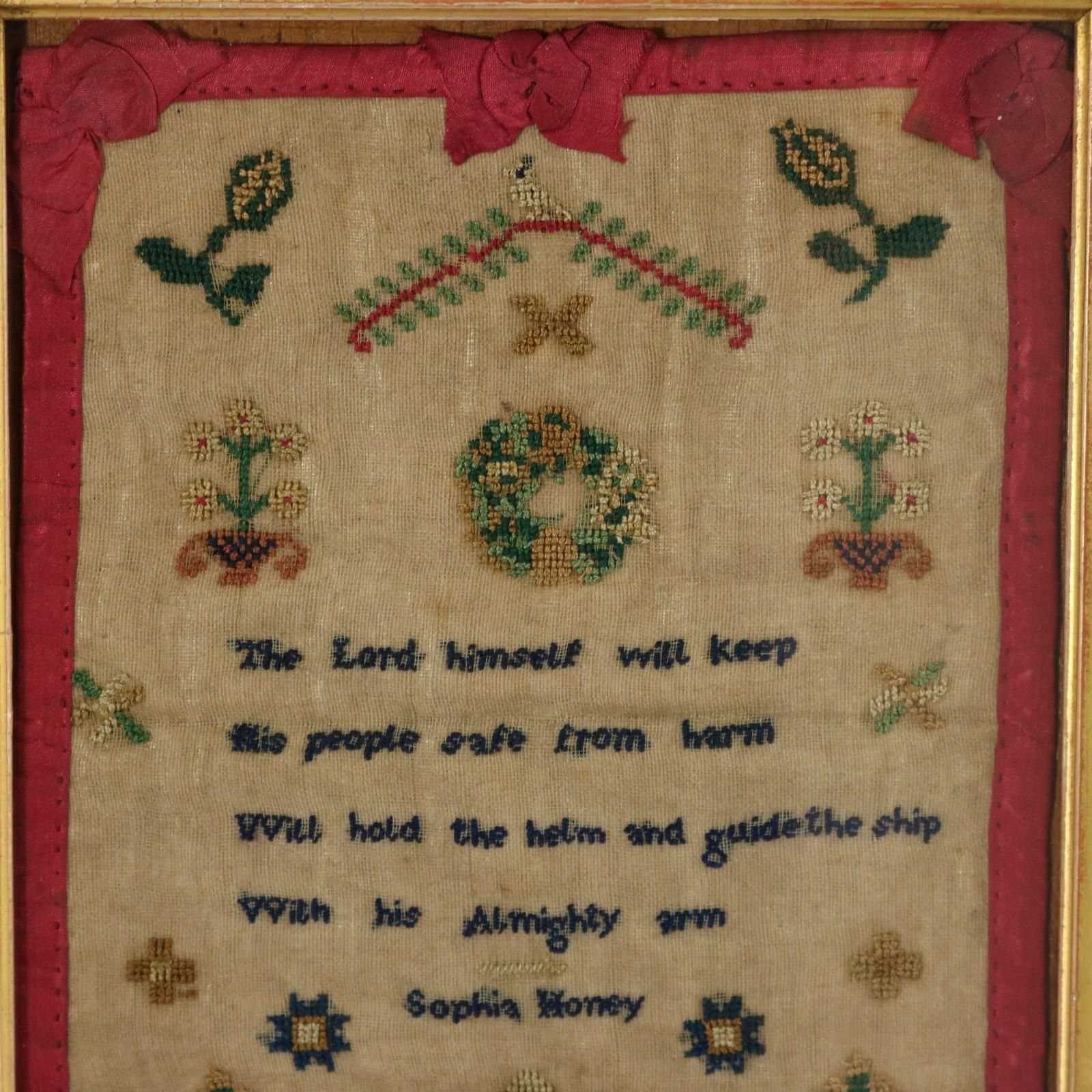 Antique Miniature Sampler, Circa 1800, By Sophia Honey photo furniture